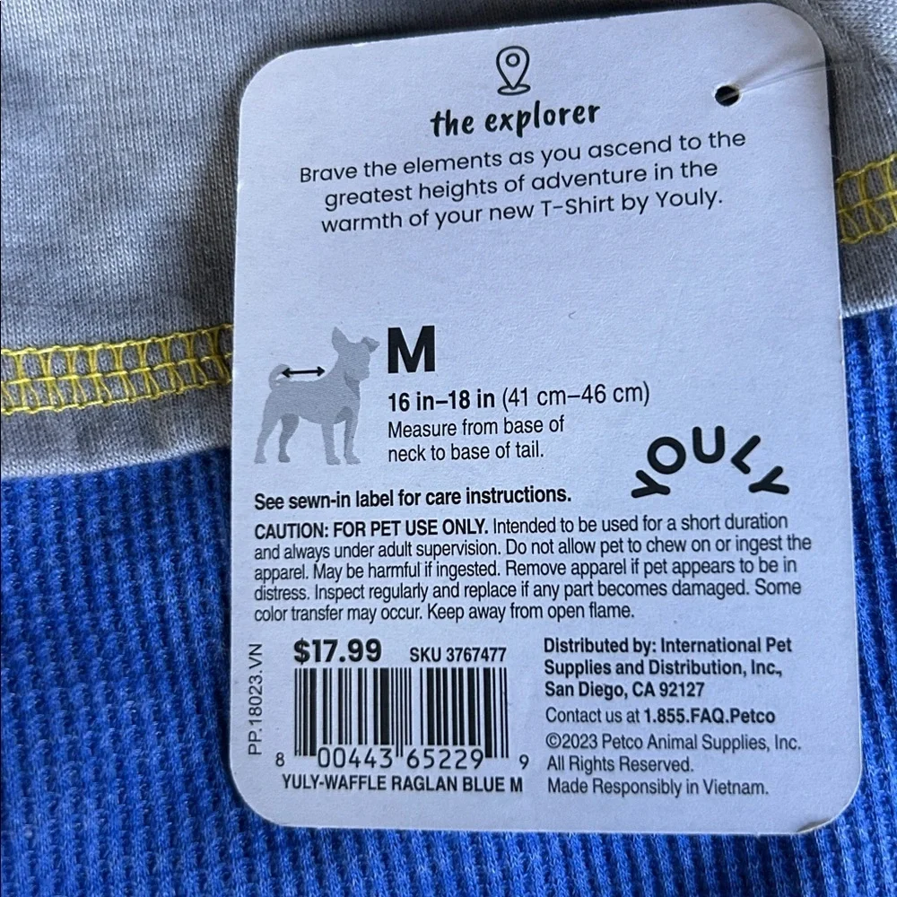 NWT YOULY casual dog tee t-shirt M